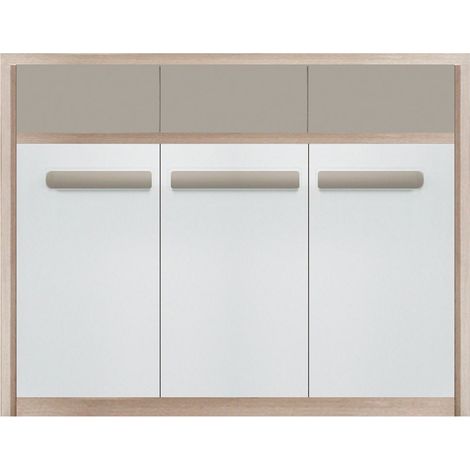 ROMA Buffet commode 3 tiroirs coulissants 3 portes battantes 135x104 cm (1/4)