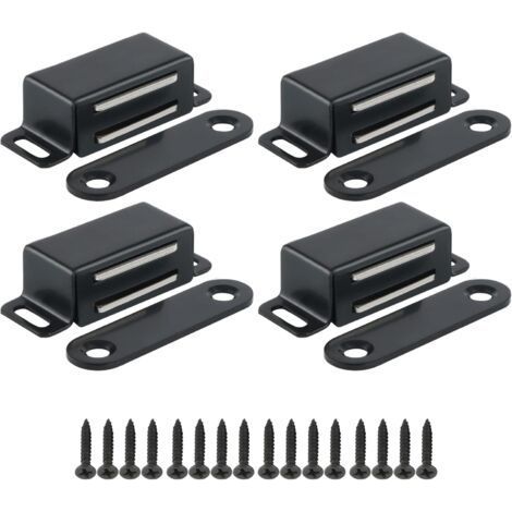 1.8" Magnets for Kitchen Cabinet Doors, Magnetic Latch for Drawers and Cupboards, Stainless Steel, Black. (1/5)