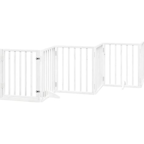 vidaXL Cancello Cani Porta Pieghevole Bianco 6 Pannelli 300 cm