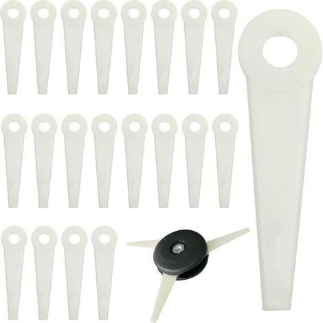 Blades of cutting-edges in plastic Set of 20 pieces compatible with all the mowers, resistant and moderees (1/5)