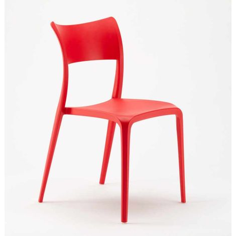 Silla de Polipropileno para Cocina Bar Restaurante y Jardín Parisienne - Rojo (1/5)