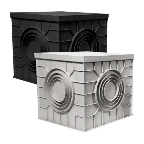 Caisse enregistreuse en polypropylène - 400 x 400 mm gris (1/3)