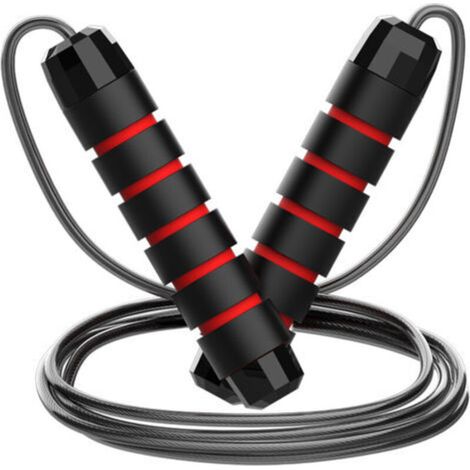 Corde à sauter réglable pour hommes, femmes, enfants – Corde à sauter pour exercice, brûler les graisses, entraînement à la maison ou à la salle de sport (1/5)