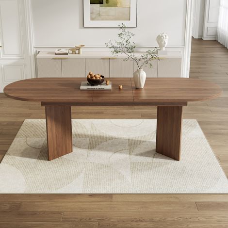Table extensible salle a manger MDF noyer OKMYHOME (1/5)