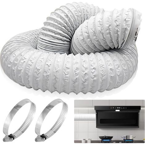 Abluftschlauch – Durchmesser: 100 mm – Länge: 6 m – Flexibel – Aus PVC – Für mobile Klimageräte, Wäschetrockner, Dunstabzugshauben (1/5)