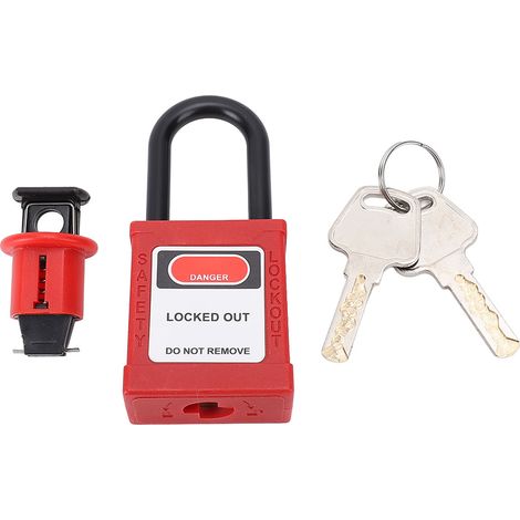 Interruttore automatico miniaturizzato con blocco di sicurezza, lucchetto e 2 chiavi per apparecchiature industriali. (1/5)