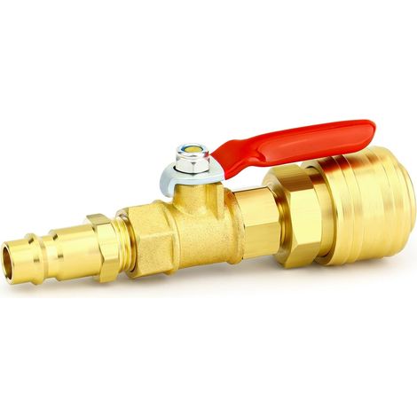 kit d’adaptateur de vanne à bille en laiton, 3/8" BSP femelle et mâle compresseur d’air Robinet à soupape Fiche de connexion rapide pour camping-car système d’arrosage Irrigation (1/5)
