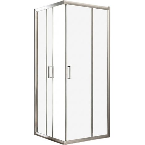 Box doccia 70x90 cm angolare scorrevole cristallo 6mm trasparente