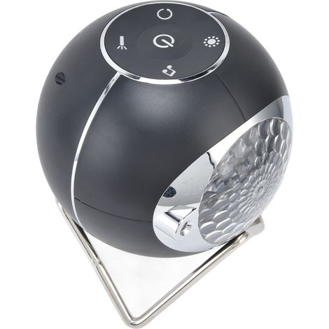 Lampe projecteur étoile 7 couleurs, veilleuse musicale ambiance ciel étoilé, projecteur galaxie ondulations lumineuses, avec batterie intégrée, télécommande sans pile, noir (1/5)