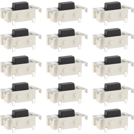 Lot de 50 boutons poussoirs latéraux tactiles momentanés Micro SMD SMT 5 x 7,8 x 3,5 mm pour télécommandes, tableaux de bord, soudure (1/5)
