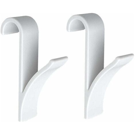 Lot de 2 crochets de radiateur pour sèche-serviettes Crochets de radiateur en plastique blanc (1/5)