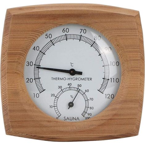 2-In-1Sauna Température Cèdre Bois Thermomètre Hygromètre Thermo-Hygromètre Accessoires De Sauna (1/5)