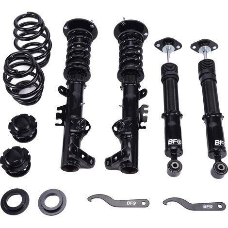 Amortiguadores de resorte de altura regulable, construcción de acero, rango de altura ajustable de 1 a 4 pulgadas, compatibles con el vehículo de alto rendimiento BMW Serie 3 E36, estabilidad mejorada (1/5)