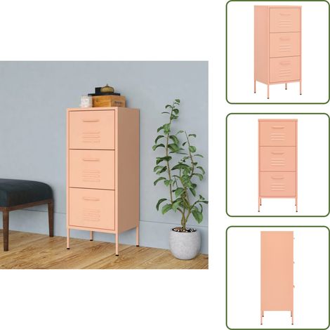 Lagerschrank Rosa 42,5x35x101,5 cm Stahl - Lagerschrank - Stauraum - Rosa - Metallschrank - Wohnzimmermöbel (1/5)