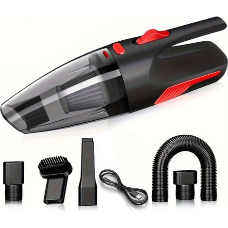 Aspirateur Portable Sans Fil avec Chargeur, Indicateur LED et Filtre HEPA, pour Maison, Voiture et Bureau (1/4)