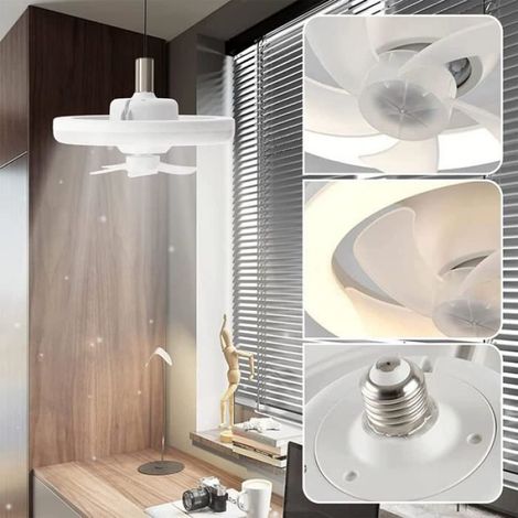 Ventilateur de plafond, lampe de ventilateur LED rotative à 360 degrés, ventilateur de plafond télécommandé avec lumière LED, [120] (1/4)