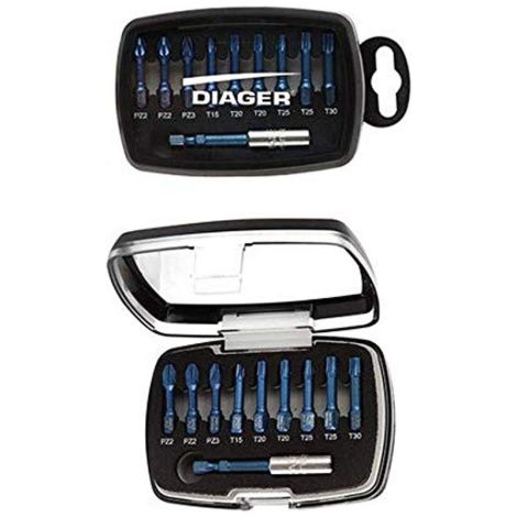 Coffret d'embouts de vissage Blue shock DIAGER 10 pces (1/4)