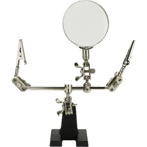 Troisième main avec pince et loupe - aide à la soudure avec loupe 5x (1/3)