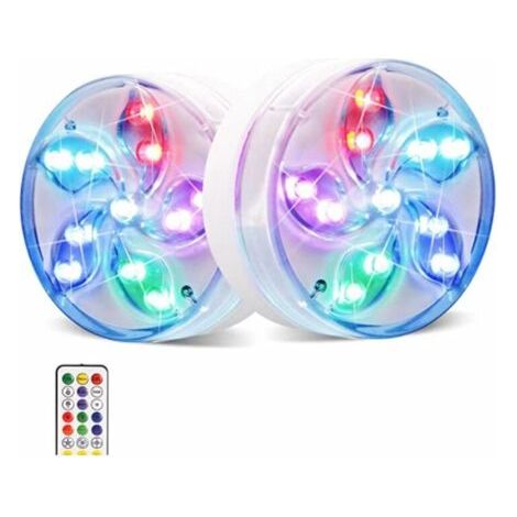 Étanche Multicolores LED Éclairage avec 1 Télécommandes pour Piscine Étang Aquarium Baignoire 94.5cm 2Pcs