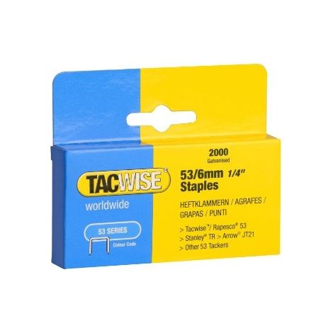 TACWISE 0334 AGRAFES 53 6 MM 2000 PIÈCES