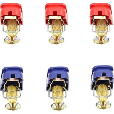 6 x cosses de batterie, cosses de batterie de voiture, 12 V, pinces rapides, pinces de batterie pour bateau, (1/4)