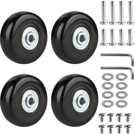 4 Pièces Roulette Valise, Roue Valise Universelle, Roulettes Valise, Roues de Rechange, Valise Roues Remplacement, Roulettes de Rechange, 50x 18mm (1/5)