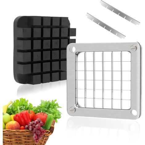 Lame et poussoir de rechange pour hachoir à légumes, fruits et frites, argent 1/2in (1/5)