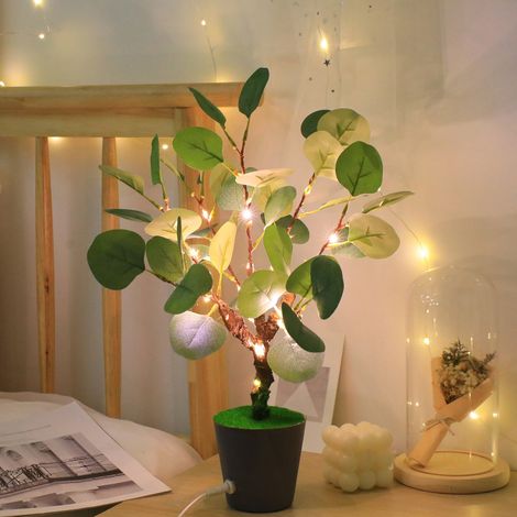 Lampe De Table - Arbre Lumineux À Led Avec Branches Souples - Luminaire Décoratif Pour Chambre À Coucher Salon - Alimentation Usb - 30 Led Blanc Chaud - 45 X 9 5 Cm - 1 Pièce (1/5)