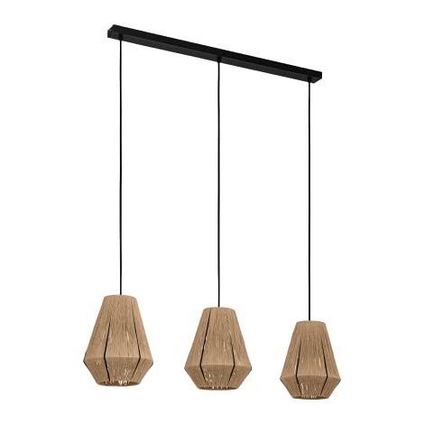 Lampadario A Sospensione Vintage Alderney Acciaio Nero 3 Luci E27 (1/4)