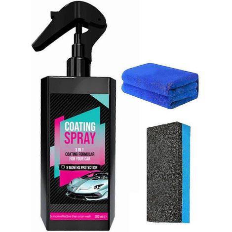 Spray de revêtement automobile 3 en 1 haute protection à action rapide 100 ml, nano-spray réparateur de rayures avec éponge, compatible avec SUV et camions (1/5)