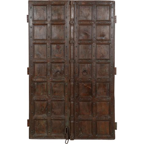 Porte en bois massif et en fer pour l'intérieur ou l'extérieur médiévale ancienne coulissante (1/5)