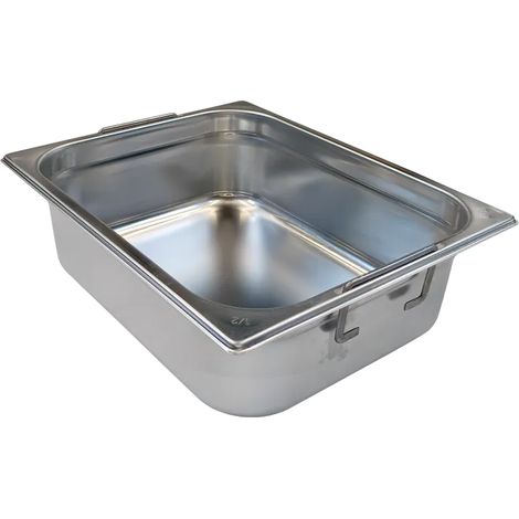 Bac gastronorme GN 1/2 - 100 poignées escamontables en inox REDFOX - GN 1/2-100 U - REDFOX
