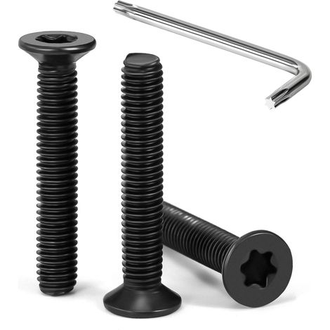 Vis à Tête Fraisée Torx M5 x 30 mm Noir Vis à Six Pans Creux en Acier Inoxydable A2 V2A à Tête Fraisée Métaux avec Clé T25 Filetage Complet 30 Pièces (1/5)