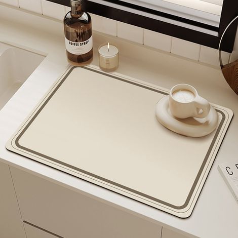 Geschirrtrockenmatte – Saugfähige Arbeitsflächenmatte für Kaffeemaschine und Geschirrständer –(40×60cm) (1/5)