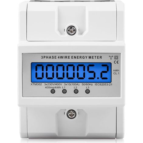 Electricity Meter, Three Phase Meter, LCD Digital Electricity Meter Intermediate Current Meter DIN Rail for DIN Rail Intermediate Meter Current