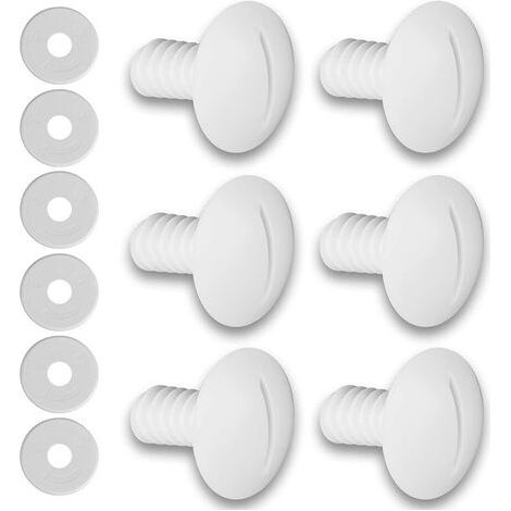 Vis Plastique Pour Roue De Nettoyeur De Piscine - 0,69 x 0,86 Po - ABS + PC - Blanc - 6 Pièces (1/5)