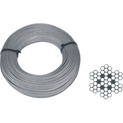 Fune metallica in acciaio inox aisi 316 49 fili - ø mm.4,0xmt.50