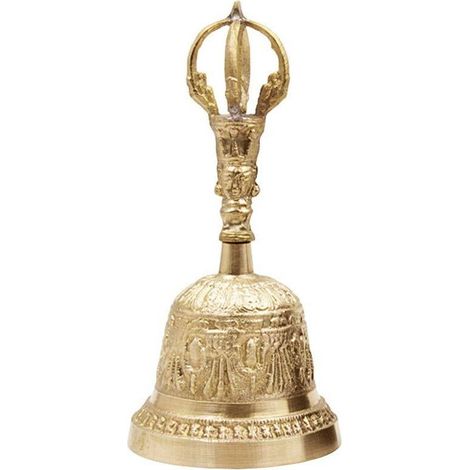 Cloches de Prière Dorje Vajra Cloche de Méditation Bouddhiste Tibétaine Faite à la Main en Laiton Utilisation pour Le Mariage à la Maison du Temple (1/4)