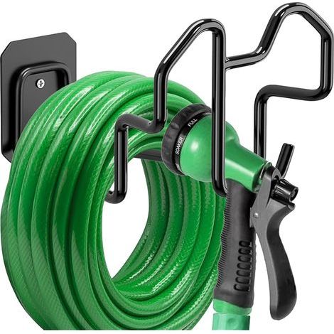 Support de tuyau d'arrosage, porte-tuyau mural pour tuyau d'eau, rallonges électriques, tuyau de compresseur d'air, robuste et résistant à la rouille (1/5)