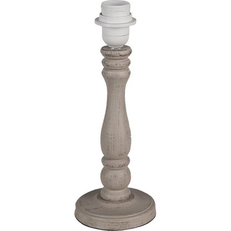 Pied de lampe en bois marron style rustique Ø 12 x 31 cm - Socle de lampe de table - PANGIVO