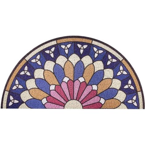 Demi-Rond Tapis de Porte d'entrée Microfibres Absorbant Antidérapant Extra Epais 40x80cm Tapis de Douche Microfibre de Chenille pour porte d'entrée (1/5)