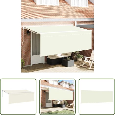 Store rétractable - Auvent Rétractable Crème 350 x 200 cm Polyester et Aluminium (1/5)