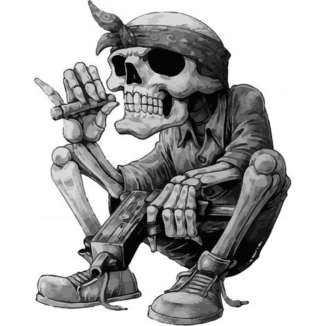3D-Totenkopf-Skelett-Autoaufkleber (1/4)