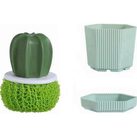 Divertente spugnetta abrasiva a forma di cactus per piatti, spugnetta in-c