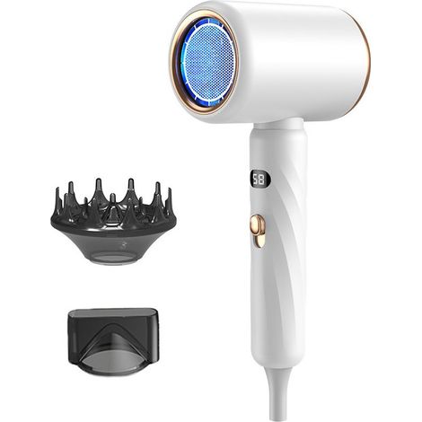 Sèche Cheveux, Seche Cheveux avec diffuseur seche cheveux, Concentrateur, Sans Frisottis,Protection Contre la Surchauffe,Salon de Coiffure (1/5)