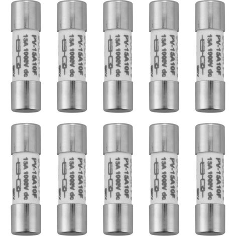 10 pezzi 1000 fusibili solari fotovoltaici antideflagranti argento - 15A