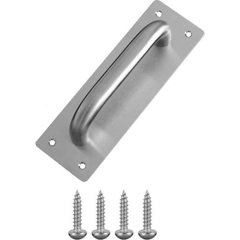Poignée de porte avec 4 vis, KkvoGmle, acier inoxydable, 200x65mm, argent, polyvalent et pratique, pour un usage quotidien (1/5)