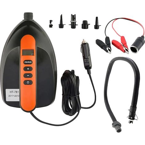 Pompe à air électrique, pression maximale 16 PSI, matériau PVC, compatible avec les planches à pagaie et les kayaks, léger 1,5 kg, alimenté en AC/DC (1/5)