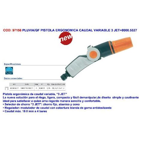pluvia-gf pistola ergonomica caudal var 3 jet 5527-100-010-157