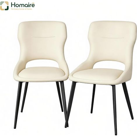 Gartenstuhl aus Samt, Chenille, Schaumstoff und Metall in Beige 43 x 40 x 86 cm HOMAIRE (1/5)